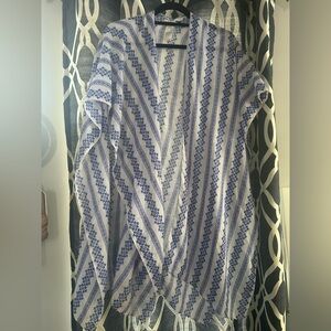 Express Blue and White Striped Swim Coverup